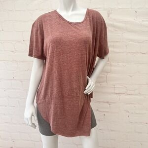 Regna X Boho Mauve Pink Short Sleeve Bohemian Chic Women crew-Neck Top Size 3XL